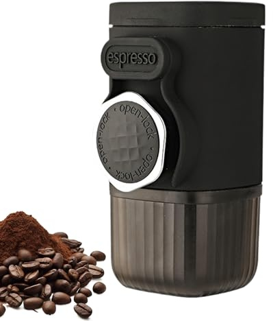 Yuemeuy Macchina Del Caffè Elettrica Portatile,Caffettiera da Viaggio - Macchinetta Manuale con Macinacaffè Riutilizzabile per Cucina Casa Campeggio Interno Esterno