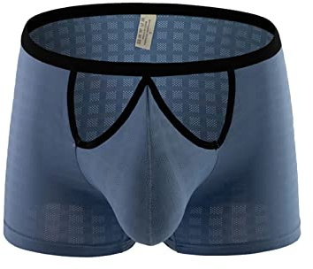 Generiska boxershorts för män, finribbad kalsong, bomull, sexiga andningsbara underkläder, herrboxershorts, breda
