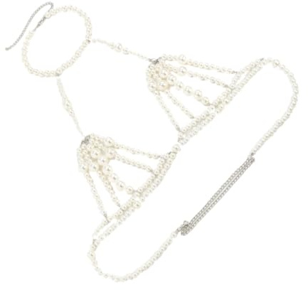 Chaîne Corporelle de Femmes en Perles, Plastique, Élégante | Accessoire de Bijoux Corporels, Multiple Façon de Porter, Ne Se Décolore Pas, pour Danse et Nightclub