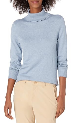 Amazon Essentials Jersey de Manga Larga Ligero de Corte Clásico Mujer, Azul Añil Mezcla, XL