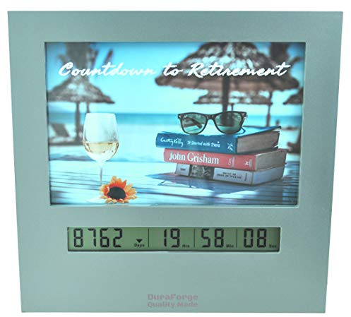 Large Display Retirement Countdown Clock and 4x6 Picture Frame, Countdown Retirement Clocks are Fun Gifts for Women Change Photo & Set Day Timer for Vacation Wedding Christmas Baby Birthday Halloween