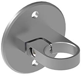 Sellon24® Anclaje de pared de acero inoxidable, redondo, poste de 42,4 mm, soporte de poste, conector redondo, soporte para tubos, estable, lateral, poste de pared, montaje de abrazadera de tubo