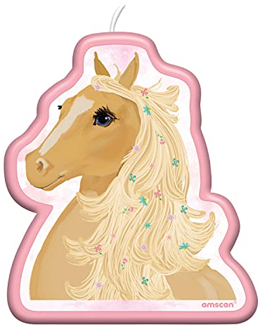 Amscan 9909888 Horse Motif Candle, Multi-Colour