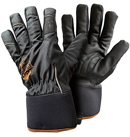 FORSBERG wasserabweisende und winddichte Winterhandschuhe mit robuster Handinnenfläche, Farbe:schwarz/bronze, Größe:XXL