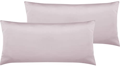 Pure Label 2er Set Mako Satin Kopfkissenbezüge 40x80 cm aus 100% Baumwolle in rosa - Traumhaft weiche Kissenbezüge passend zu unseren Bettwäsche Sets