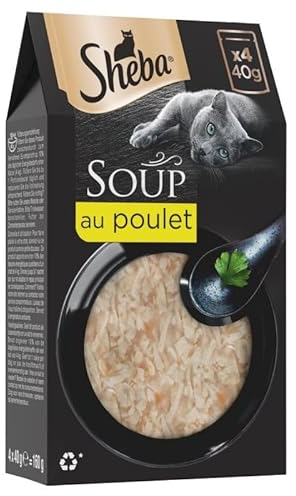 Animals Sheba Suppe mit Frischebeutel mit Hühnerfilets für Katzen, 4 x 40 g, 4 Stück