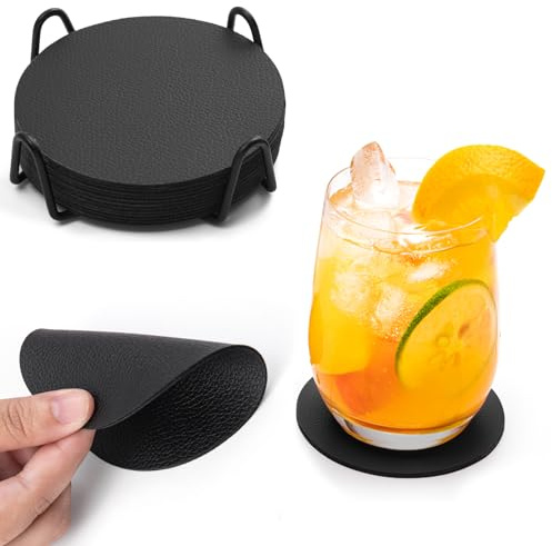 Chitomars Sottobicchieri Pelle Set di 12 Sottobicchiere Rotondi Bifacciale