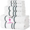 Casa Copenhagen Exotisches 6-teiliges Handtuch-Set, Weiß, 525 g/m², 2 Badetücher, 2 Handtücher, 2 Waschlappen aus weicher ägyptischer Baumwolle für Badezimmer, Küche und Dusche