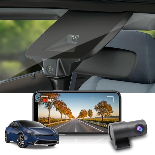 Fitcamx Dashcam Auto Vorne und Hinten 2160P+1080P Passend für Toyota Prius 2023 2024 2025 LE XLE Limited (XW60), OEM Dashcam 4K UHD Video WiFi, G-Sensor, Loop-Aufnahme, WDR, Plug&Play, mit 128GB Karte