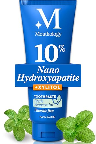 Mouthology 10% Nanohydroxyapa Toothpaste (Fluorine-Free) Natural Remineralising Whitening Sensitive Teeth SLS Free Toothpaste with Nanohydroxyapa and Xylitol Pair