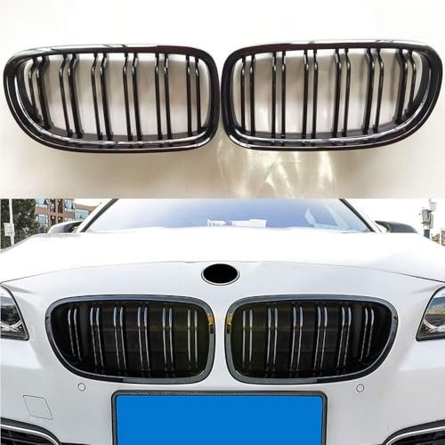 E90 E91 Kühlergrille passend für BMW 3er E90 E91 LCI Bj Nieren Schwarz grill vorne 2009-2011 Doppellamellen Schwarzer Glanz