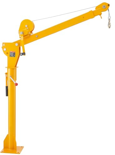 VEVOR Gru per Camioncino con Argano Manuale 499 kg Gru Pieghevole Montata su Camioncino, Paranco per Gru a Braccio per Camioncino in Acciaio Girevole a 360 Gradi, per Sollevamento di Merci in Edilizia