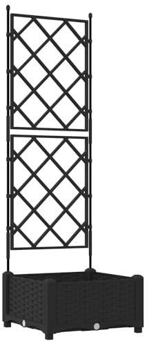 vidaXL Macetero de Jardín Negro 40 x 40 x 125,5 cm Plástico, Maceta Moderna y Duradera, Elegante contenedor plástico, Resistente al Clima, Ideal para Exteriores