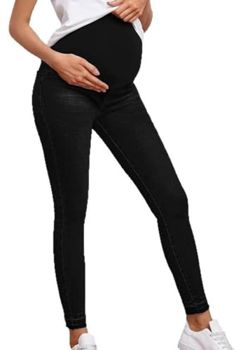 Vaqueros de Embarazo para Mujer – Pantalones Jegging de maternidad de Denim Elásticos Corte Skinny