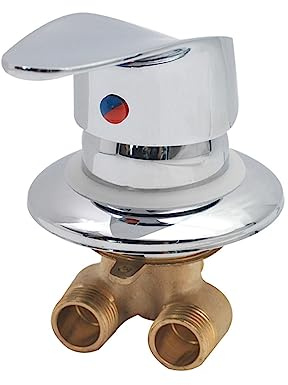 1 Way Output Diverter Screw Thread/Intubation Shower Tap Cold And Hot Brass Faucet Mixer Water Inlet Valve 50-55mm Hole Size, For Bathroom Cabin Steam, Ceramic Cartridges Core(F)