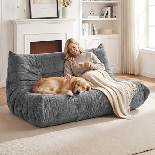 Renvix Boneless Floor Sofa, No Assembly Required & Non-Slip Lounge Loveseat | Comfy Reading Sofa for Living Room, Bedroom, Apartment & Office