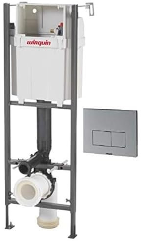 Wirquin pro - Cisterna empotrada con pulsador design aluminio para WC, 0,98-1,17 m Ref.55950018