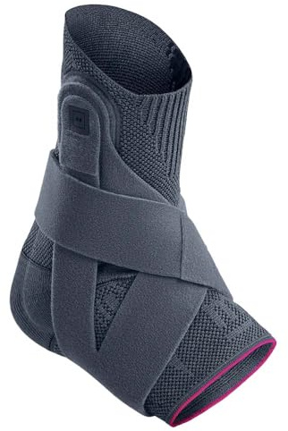 medi Levamed active - Sprunggelenkbandage rechts - silber - Größe V - Fußbandage mit stabilisierendem Gurtsystem