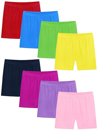 Ruisita Resinta 8 Pack Girls Bike Cartwheel Shorts Toddler Under Dress Dance Short Kids Biker Safety Shorts Multi-Color 4T-5T