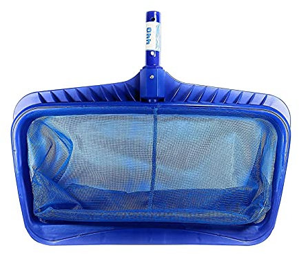 Epuisette Piscine, 51 cm épuisette de Fond de Grand Capacité - Filet en Maille Fine & Cadre en Métal Robuste - Nettoyage Facile de la Surface et du Fond de Votre Piscine bleu (43 * 40CM)