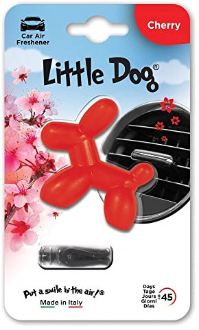 Little Joe Little Dog Profumatore in gel Profumo di ciliegia per l'aeratore dell'auto. Lunga durata, fino a 45 giorni. Profumo irresistibile e divertente per tutti i tipi di pubblico.