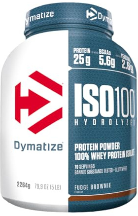 Dymatize ISO 100 Hydrolyzed Fudge Brownie 2264g - Whey Protein Hydrolysat + Isolate Powder