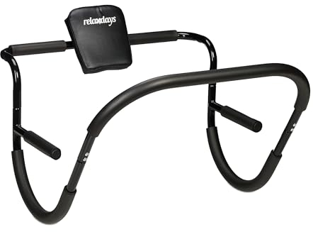 Relaxdays Bauchtrainer, Bauchmuskeltrainer, HxBxT: 68,5 x 69 x 65 cm, effektives Training zuhause, für Sit-Ups, schwarz