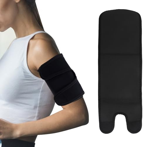 Upper Arm Compression Sleeve for Bicep Tendonitis Adjustable Bicep Support Brace Elbow Support Wrap Pain Relief Muscle Strains Injury Arthritis Recovery Material Upper Arm Sleeves Men Women Black