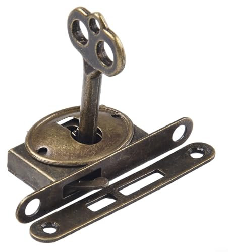 Eawfgtuw Cerradura de muebles antiguos, cerradura de cajón para puerta corrediza, cerradura retro para joyeros, cajas de madera, cajones, armario, cerradura de muebles antiguos (1 unidad)