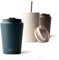 MAMEIDO Termo Cafe 350ml - Vaso Termico Antigoteo, Taza Termica acero inox sin BPA, Vaso Termo Cafe para llevar (Ocean Bloom, 0,35l)