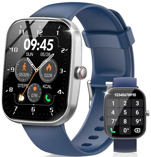 Csasan Montre Connectée Homme Femme avec Appel Bluetooth, 1.91 HD Smartwatch avec 112+ Sportifs Montre, Etanche IP68 Montre Intelligente avec Cardiofrequencemetre/Moniteur de Sommeil/Podometre, Bleu