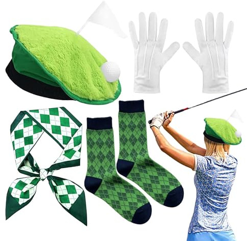 Roliga Golfkläder För Kvinnor Golftillbehörsset i lättvikt, med | Golfboll Flagga Bana Lättvikts festligt partytillbehörsset med hatt för män för halloween och utomhusfestiv