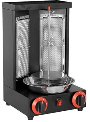 Vertikal gasgrill med 2 brännare för kommersiell och köttrostning