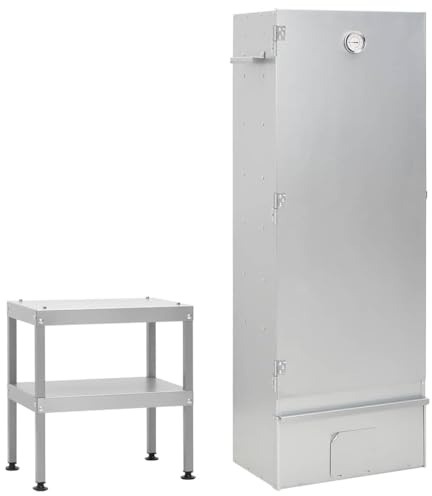 Mokuyary Affumicatore Forno Barbecue con Tavolo Acciaio zincato Armadio Fumo per Fumo, Carne, Pesce, Formaggio -C