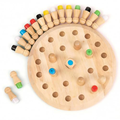 yolzhxe Ajedrez de Memoria, Juguetes Montessori Educativo | Memory Juego Niños, Juego de Mesa para Mejorar la Memoria y el Reconocimiento de Colores, para Niños y Adultos