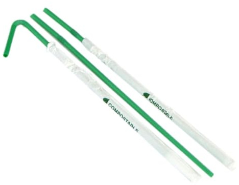 400 Cannucce Biodegradabili Imbustate Singolarmente - Lunghezza 24 cm, Diametro 5 mm - - Flessibili, Compostabili ed Ecosostenibili - Ideali per Bar, Ristoranti, Feste e Catering (400, Pieghevoli)