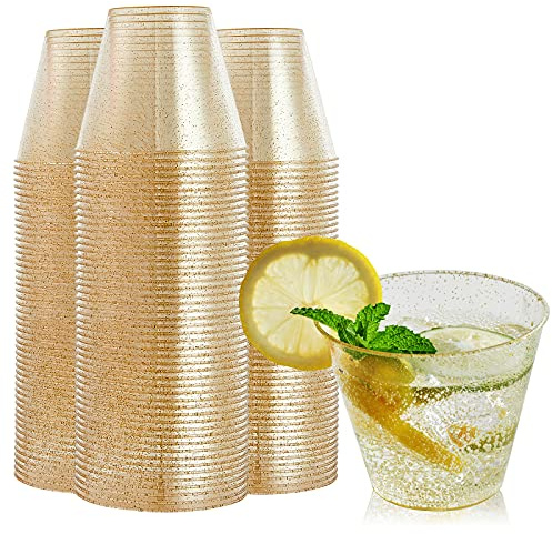 FOCUSLINE 100 Count 9 oz Gold Plastic Cups