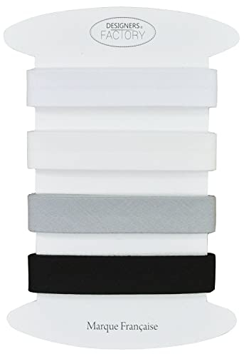 Set von 4 einfarbige Schrägband - Mehrere Farben erhältlich - 2 Meter pro Farbe - Schrägband aus Baumwolle in sehr guter Qualität (Set F)