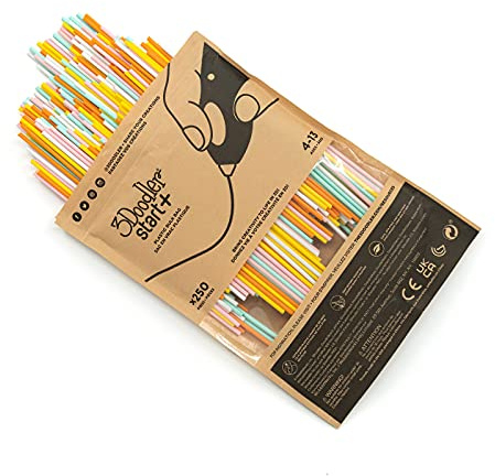 3Doodler Start Eco Plastic - Fire and Ice Mixed Bag 250 Plastique compostable Orange, Turquoise, Blanc, Jaune 1 g