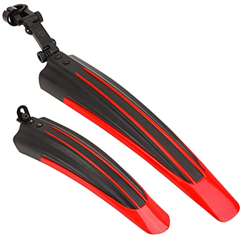 Taeku Parafango Bici Universale Regolabile Bicicletta Mudguard Set Posteriore Anteriore Biciclette per MTB Bicicletta 20-27 Pollici Ruote (Rosso)