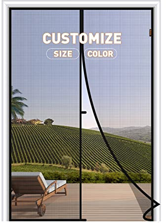 MAGZO Custom Fly Screens for Doors Width Within 70.01cm-90cm, Customized Magnetic Door Curtain for Keeping Out Flies for Interior Doors, Magnets Door Net to Keep Bugs Out, Grey