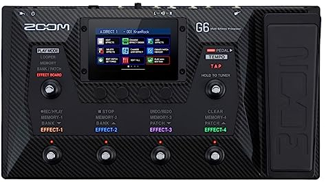 ZOOM G6 Guitar Multi-Effects Processor with Touchscreen, Amp Modelling & Looper, 6 Footswitches and Expression Pedal for Stage and Studio, UK-Version