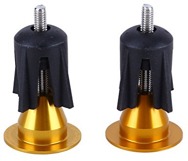 Aluminum Bike Handlebar End Plugs Fit for Most Bicycle, Road Bike, Mountain Bike,folding bike. (Quantity:A pair Bicycle Bar End Plugs) (Gold)