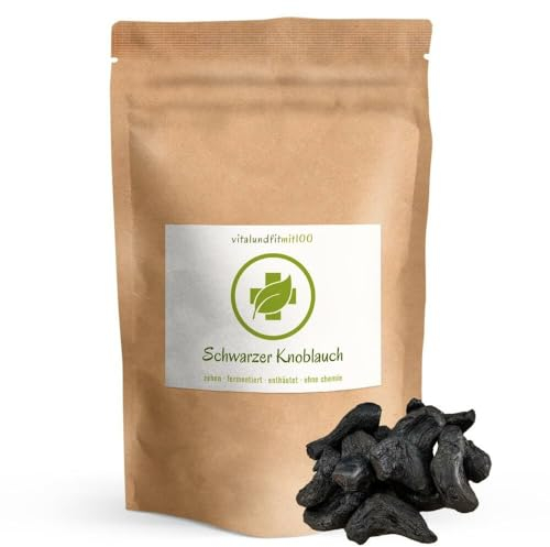 Bio Schwarzer Knoblauch geschält - 100 g - Black Garlic - fermentierter Knoblauch aus SPANIEN - ohne Zusätze, ohne Magnesiumstearat - Geruchs- & Geschmacksneutral