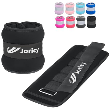 Ankle Weights Set, Wrist Weights Set 1kg Weights a Pair Arm Leg Weights for Women Men Kids with Adjustable Straps, Exercise Weights for Walking, Running, Yoga, Training, Gym Workout, Black