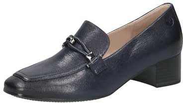 CAPRICE Damen Loafer mit Absatz aus Leder Elegant, Blau (Ocean Nappa), 40 EU