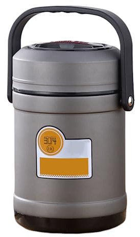 ANSNOW Contenitore per Cibi Caldi Edi, Contenitori per Pranzo Al Sacco a Bocca Larga, Impilabili, a Prova Di Perdite, in Acciaio Inossidabile, per Uomo e Donna, per Campeggio da Picnic/Grigio/2,5 Li