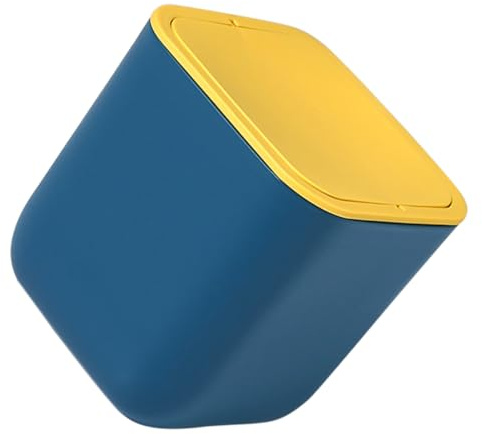 Zerodeko 1 Pezzo Contenitore per Rifiuti in Plastica da Tavolo Cestino per Carta e Straccia con Coperchio a Ribalta Contenitore per Spazzatura Bidone della Spazzatura