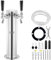 VEVOR Bierzapfturm mit zwei Zapfhähnen, Bierfassturm aus Edelstahl, Kegerator-Turm-Kit mit Vormontierten Schläuchen & Selbstschließenden Zapfhähnen für Partys, Bars, Pubs und Restaurants usw.