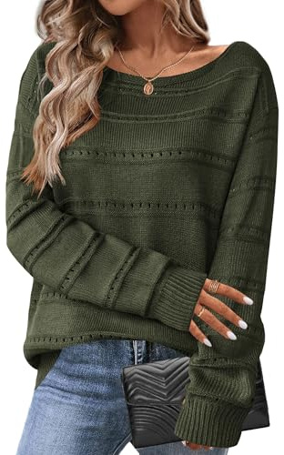 Zeagoo Pull à manches longues et épaules dénudées pour femme - Pull ajouré en crochet - Tenue décontractée